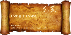 Indig Bianka névjegykártya